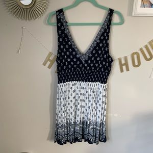 Blue and white dress